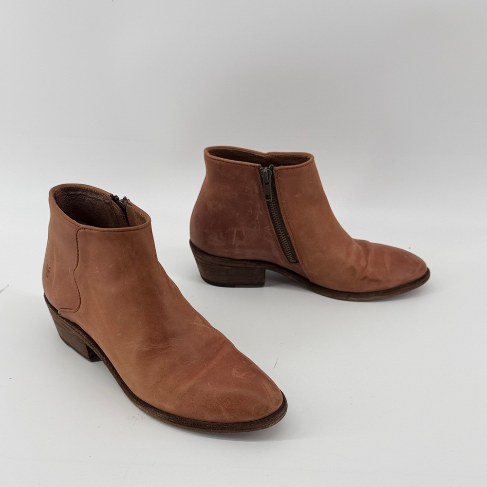 Frye Carson Piping Booties in Light Brown 7.5M S50